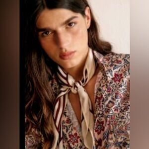 Sezane Cléophée Scarf - Sézane X Holiday Ecru And Coffee Stripes - Size TU